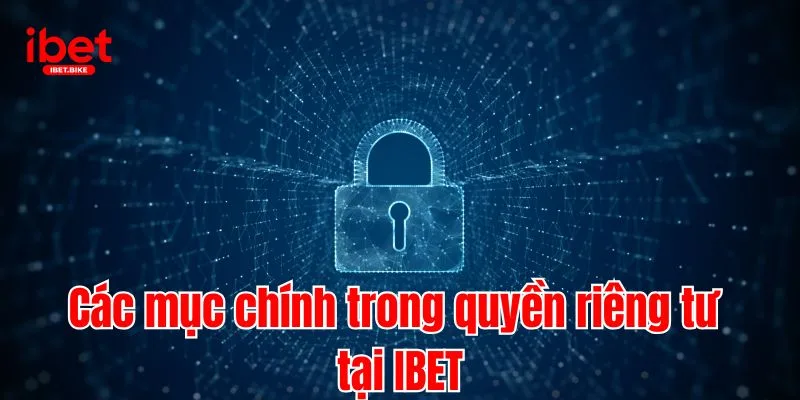 Quyền Riêng Tư & Các Biện Pháp Bảo Vệ Từ Nhà Cái IBET 2 Các mục chính trong quyền riêng tư tại IBET